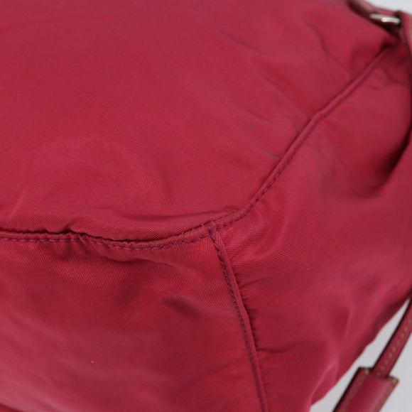 PRADA Shoulder Bag Nylon Pink Silver Auth ar13793