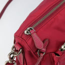 PRADA Shoulder Bag Nylon Pink Silver Auth ar13793-19