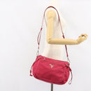 PRADA Shoulder Bag Nylon Pink Silver Auth ar13793-27
