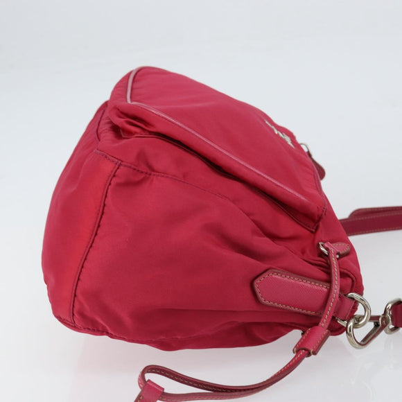 PRADA Shoulder Bag Nylon Pink Silver Auth ar13793