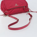 PRADA Shoulder Bag Nylon Pink Silver Auth ar13793-7