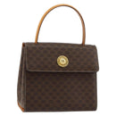 CELINE Macadam Canvas Hand Bag PVC Leather Brown Gold Auth ar13796-1