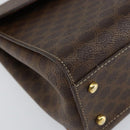 CELINE Macadam Canvas Hand Bag PVC Leather Brown Gold Auth ar13796-14