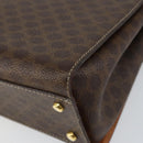 CELINE Macadam Canvas Hand Bag PVC Leather Brown Gold Auth ar13796-15