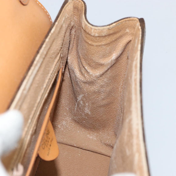 CELINE Macadam Canvas Hand Bag PVC Leather Brown Gold Auth ar13796