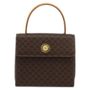 CELINE Macadam Canvas Hand Bag PVC Leather Brown Gold Auth ar13796-13