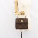 CELINE Macadam Canvas Hand Bag PVC Leather Brown Gold Auth ar13796-24