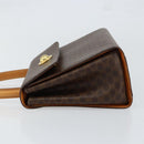 CELINE Macadam Canvas Hand Bag PVC Leather Brown Gold Auth ar13796-4