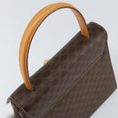 CELINE Macadam Canvas Hand Bag PVC Leather Brown Gold Auth ar13796-6