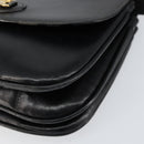 CELINE Horse Carriage Shoulder Bag Leather Black Gold Auth ar13797-14