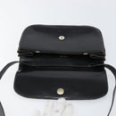 CELINE Horse Carriage Shoulder Bag Leather Black Gold Auth ar13797-19