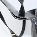 CELINE Horse Carriage Shoulder Bag Leather Black Gold Auth ar13797-10