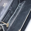 CELINE Horse Carriage Shoulder Bag Leather Black Gold Auth ar13797-11