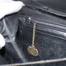CELINE Horse Carriage Shoulder Bag Leather Black Gold Auth ar13797-23