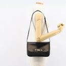 CELINE Horse Carriage Shoulder Bag Leather Black Gold Auth ar13797-25