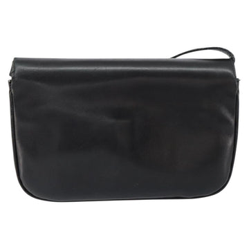 CELINE Horse Carriage Shoulder Bag Leather Black Gold Auth ar13797 - 0