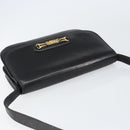 CELINE Horse Carriage Shoulder Bag Leather Black Gold Auth ar13797-6