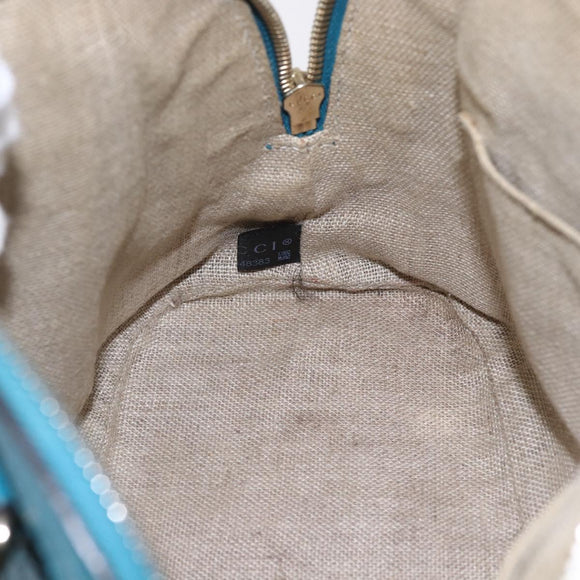 GUCCI GG Canvas Guccissima Bag Leather 2way Outlet Blue 449654 Auth ar13799