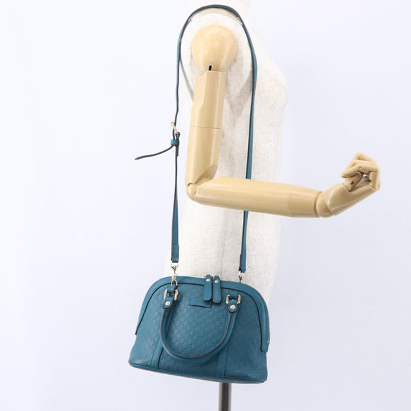 GUCCI GG Canvas Guccissima Bag Leather 2way Outlet Blue 449654 Auth ar13799