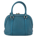 GUCCI GG Canvas Guccissima Bag Leather 2way Outlet Blue 449654 Auth ar13799-2