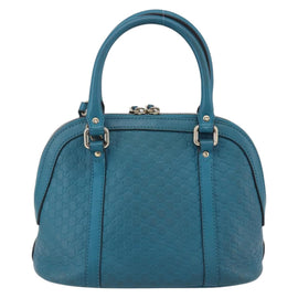 GUCCI GG Canvas Guccissima Bag Leather 2way Outlet Blue 449654 Auth ar13799 - 0