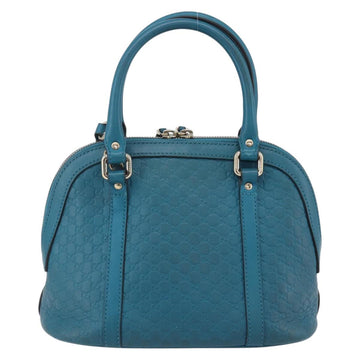 GUCCI GG Canvas Guccissima Bag Leather 2way Outlet Blue 449654 Auth ar13799 - 0