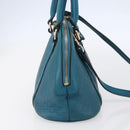 GUCCI GG Canvas Guccissima Bag Leather 2way Outlet Blue 449654 Auth ar13799-3