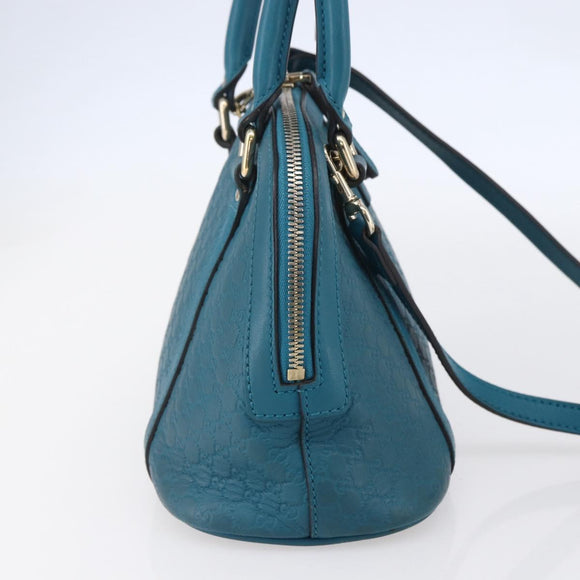 GUCCI GG Canvas Guccissima Bag Leather 2way Outlet Blue 449654 Auth ar13799