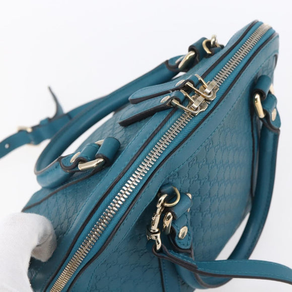 GUCCI GG Canvas Guccissima Bag Leather 2way Outlet Blue 449654 Auth ar13799