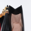 GUCCI Bamboo Sherry Line Nim Fair Bag Leather 2way Black 459076 Auth ar13801-23