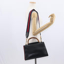 GUCCI Bamboo Sherry Line Nim Fair Bag Leather 2way Black 459076 Auth ar13801-27