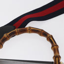 GUCCI Bamboo Sherry Line Nim Fair Bag Leather 2way Black 459076 Auth ar13801-8