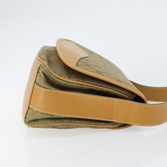 GUCCI GG Canvas Shoulder Bag Beige Gold Auth ar13804