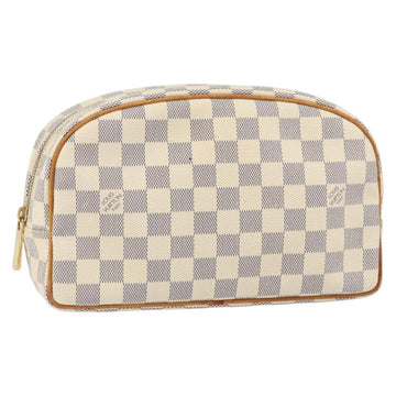 LOUIS VUITTON Damier Azur Trousse Toilette Cosmetic Pouch N41420 LV Auth ar13805
