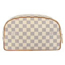 LOUIS VUITTON Damier Azur Trousse Toilette Cosmetic Pouch N41420 LV Auth ar13805-2