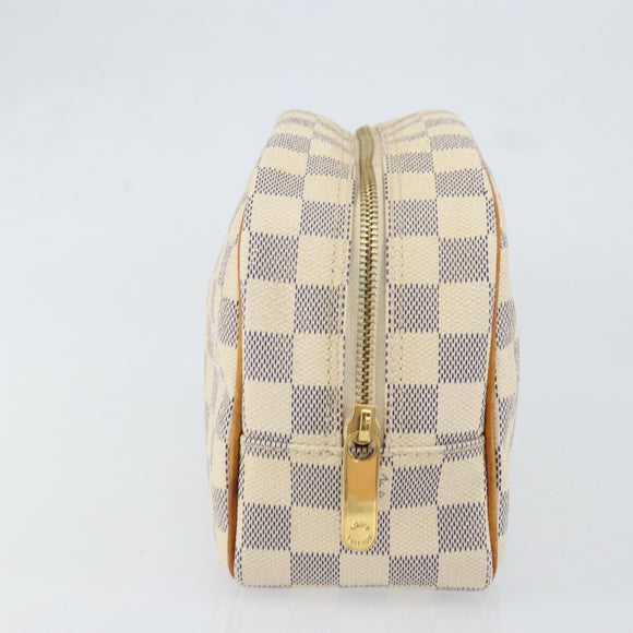 LOUIS VUITTON Damier Azur Trousse Toilette Cosmetic Pouch N41420 LV Auth ar13805