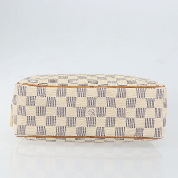 LOUIS VUITTON Damier Azur Trousse Toilette Cosmetic Pouch N41420 LV Auth ar13805