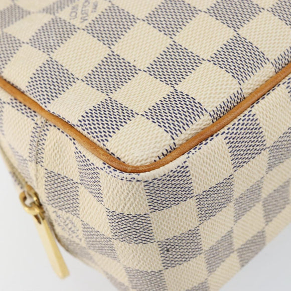 LOUIS VUITTON Damier Azur Trousse Toilette Cosmetic Pouch N41420 LV Auth ar13805