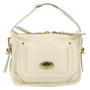 Chloe Hand Bag Leather Ivory Gold Auth ar13809-13