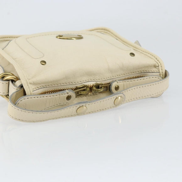 Chloe Hand Bag Leather Ivory Gold Auth ar13809
