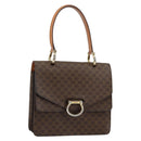 CELINE Macadam Canvas Hand Bag PVC Leather Brown Gold Auth ar13810-1