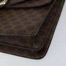 CELINE Macadam Canvas Hand Bag PVC Leather Brown Gold Auth ar13810-10