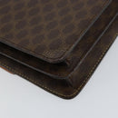 CELINE Macadam Canvas Hand Bag PVC Leather Brown Gold Auth ar13810-18