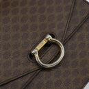 CELINE Macadam Canvas Hand Bag PVC Leather Brown Gold Auth ar13810-14