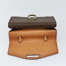 CELINE Macadam Canvas Hand Bag PVC Leather Brown Gold Auth ar13810-8