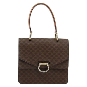 CELINE Macadam Canvas Hand Bag PVC Leather Brown Gold Auth ar13810 - 0