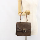 CELINE Macadam Canvas Hand Bag PVC Leather Brown Gold Auth ar13810-24