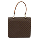 CELINE Macadam Canvas Hand Bag PVC Leather Brown Gold Auth ar13810-3