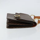 CELINE Macadam Canvas Hand Bag PVC Leather Brown Gold Auth ar13810-4