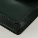 CELINE Chain Shoulder Bag Leather Green Gold Auth ar13811V-16